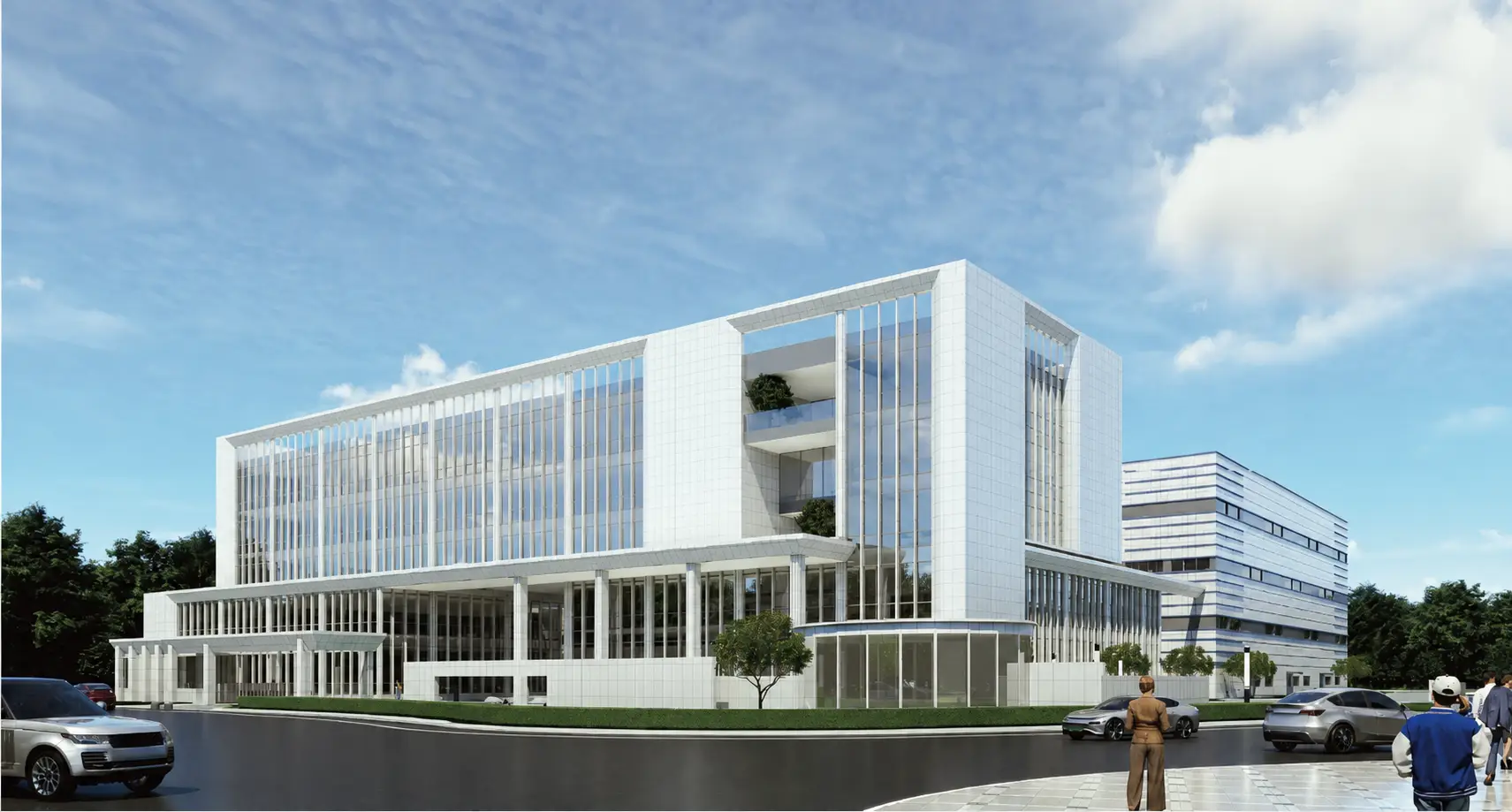 Modern office and research building for Lumexis engineering and customer support