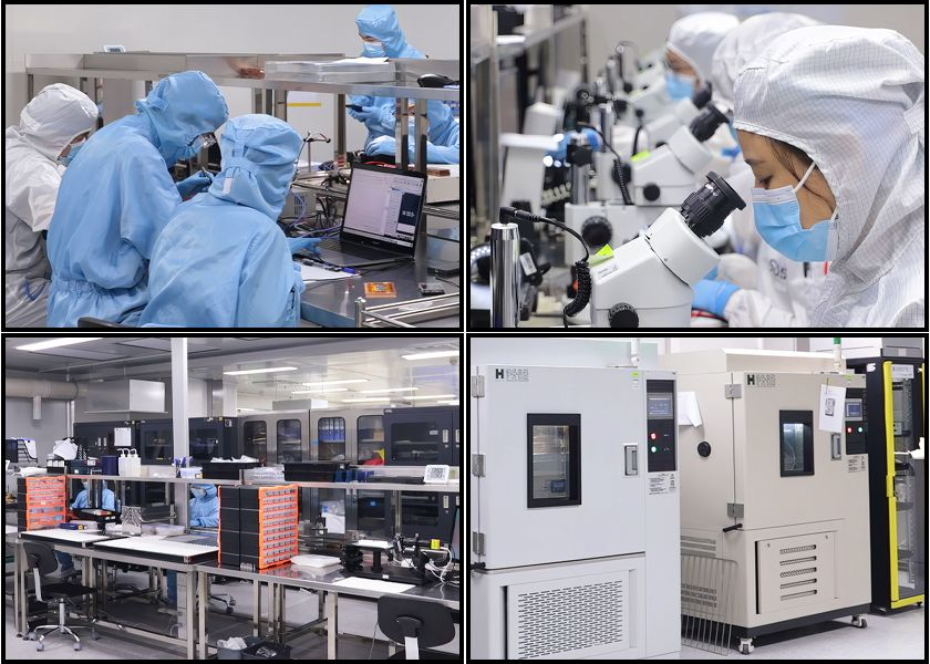 Cleanroom production and quality workspace for laser source assembly