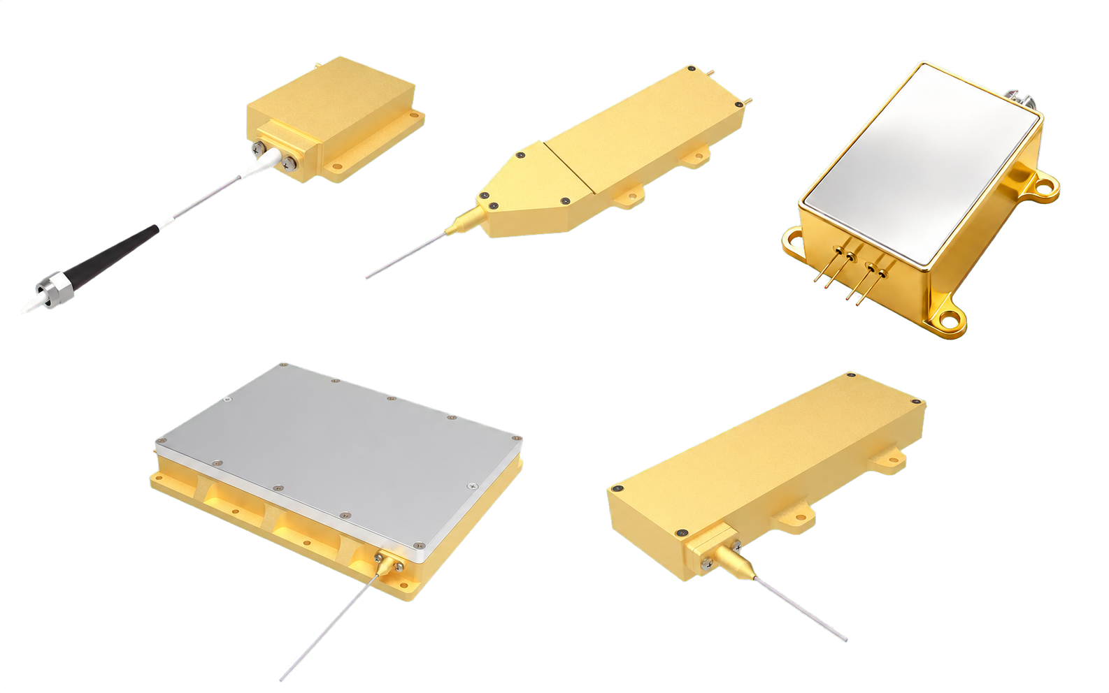 Series of fiber coupled laser modules with fiber pigtails and gold laser packages
