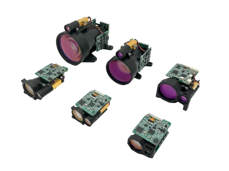 Lumexis 1535 nm laser rangefinder module platform in multiple mechanical formats