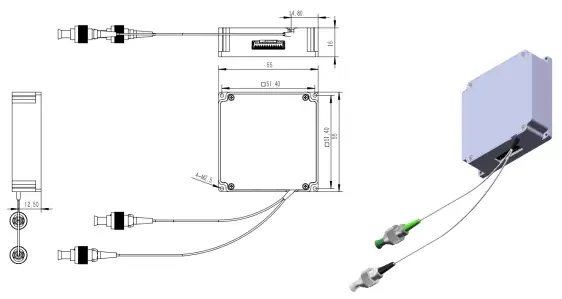 1535nm pulsed fiber laser dimensional graph