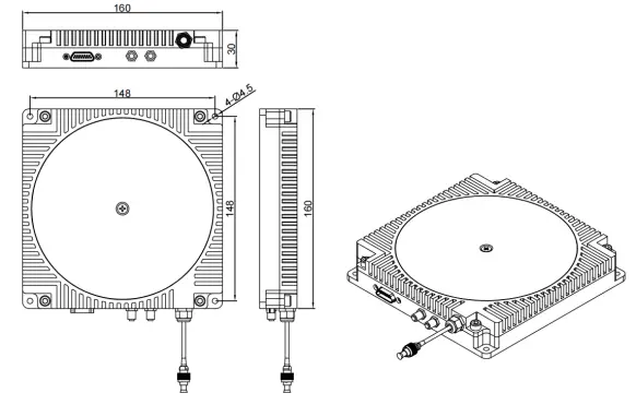 1550nm high peak power fiber laser dimensional graph