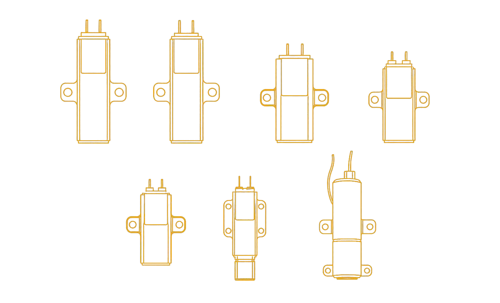 Lumexis erbium glass laser source family in yellow engineering line art