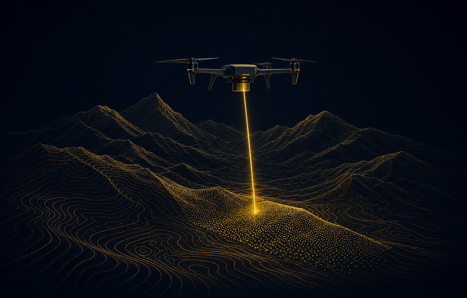 LiDAR terrain mapping application with airborne survey platform