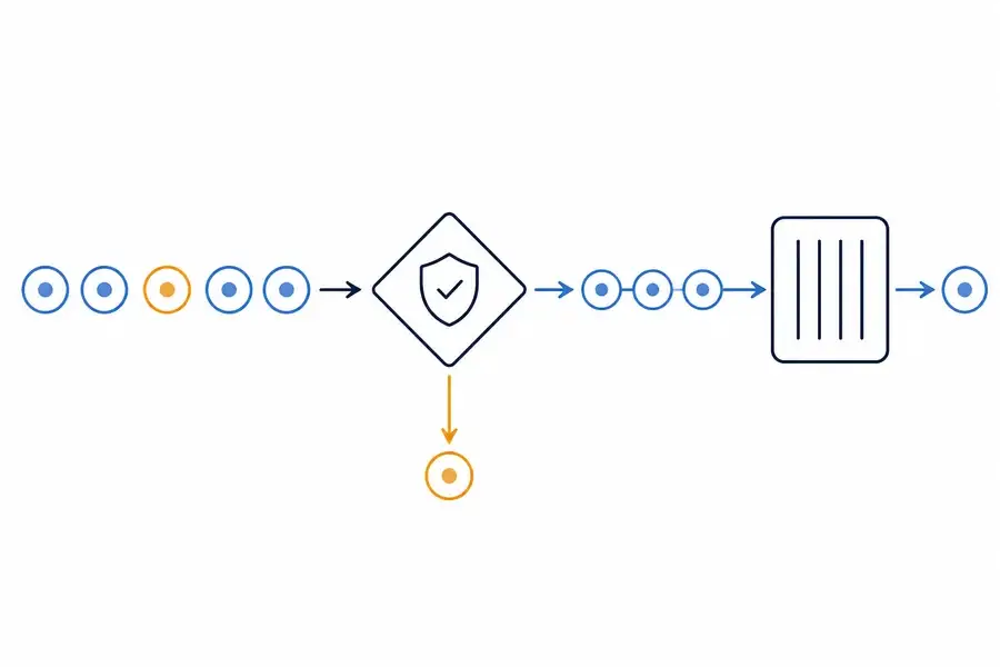 Conceptual workflow that rejects invalid range returns before filtering valid measurements