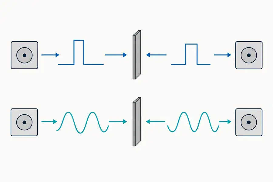 Comparison of direct pulse timing and phase-based indirect time-of-flight measurement concepts